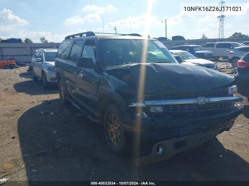 2006 Chevrolet Suburban 1500 Z71 VIN: 1GNFK16Z26J171021 Lot: 40532834