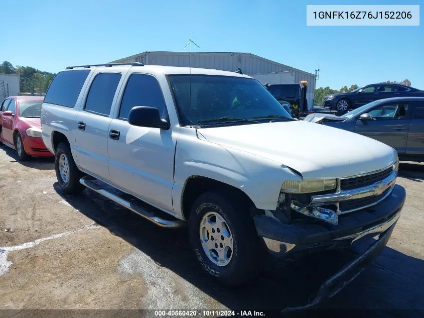 1GNFK16Z76J152206 2006 Chevrolet Suburban 1500 Ls