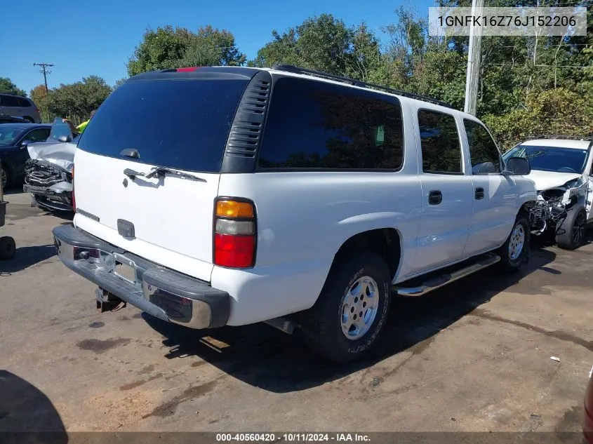 2006 Chevrolet Suburban 1500 Ls VIN: 1GNFK16Z76J152206 Lot: 40560420