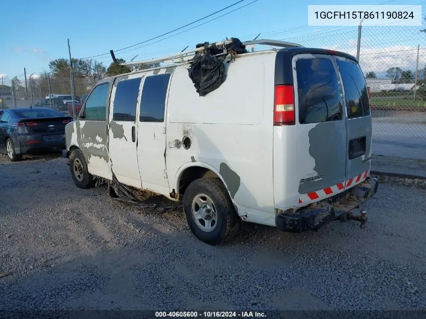 1GCFH15T861190824 2006 Chevrolet Express Work Van