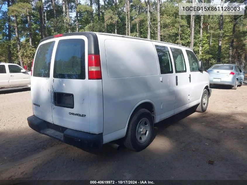 2006 Chevrolet Express Work Van VIN: 1GCEG15X861128003 Lot: 40619972