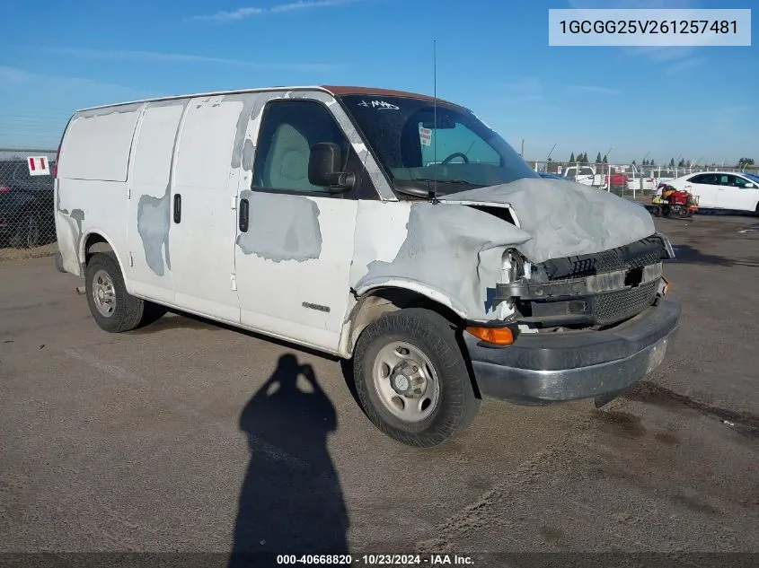 1GCGG25V261257481 2006 Chevrolet Express Work Van