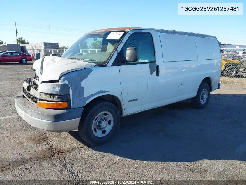 1GCGG25V261257481 2006 Chevrolet Express Work Van