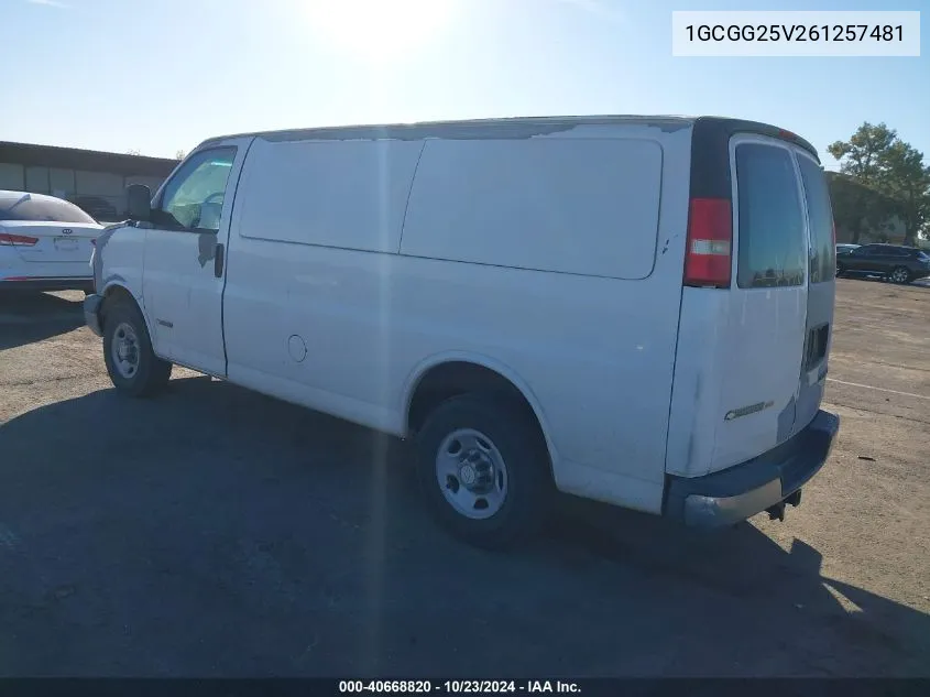 1GCGG25V261257481 2006 Chevrolet Express Work Van