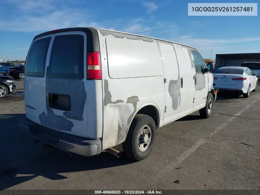 1GCGG25V261257481 2006 Chevrolet Express Work Van