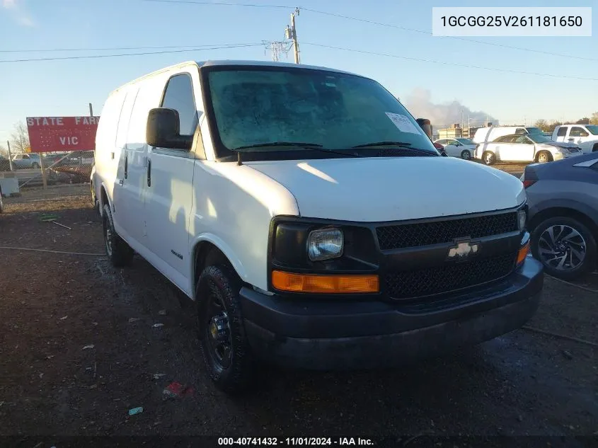 1GCGG25V261181650 2006 Chevrolet Express Work Van