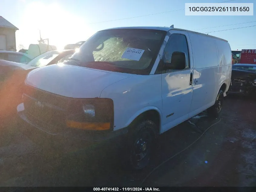 1GCGG25V261181650 2006 Chevrolet Express Work Van