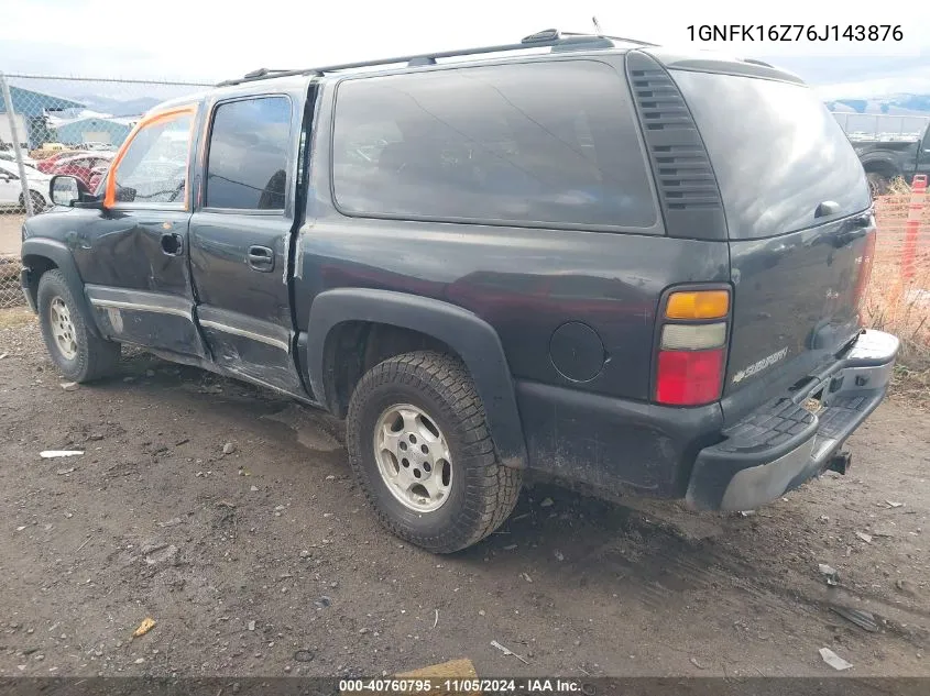 1GNFK16Z76J143876 2006 Chevrolet Suburban 1500 Ls