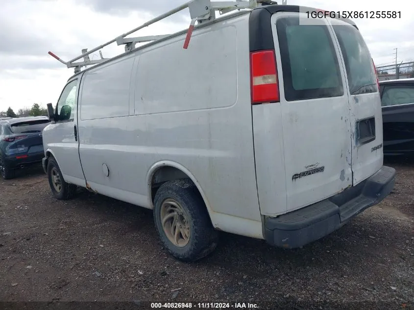 2006 Chevrolet Express Work Van VIN: 1GCFG15X861255581 Lot: 40826948