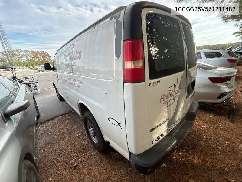 2006 Chevrolet Express Work Van VIN: 1GCGG25V561211482 Lot: 40896980