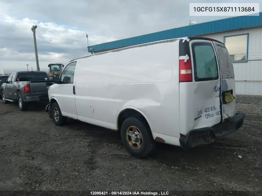 2007 Chevrolet Express G1500 VIN: 1GCFG15X871113684 Lot: 12095421