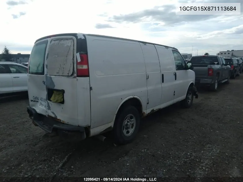 2007 Chevrolet Express G1500 VIN: 1GCFG15X871113684 Lot: 12095421