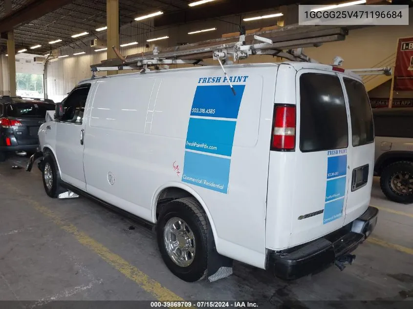 2007 Chevrolet Express Work Van VIN: 1GCGG25V471196684 Lot: 39869709