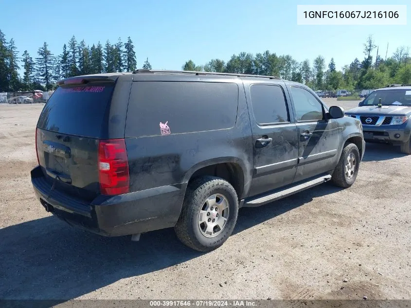 2007 Chevrolet Suburban 1500 Lt VIN: 1GNFC16067J216106 Lot: 39917646