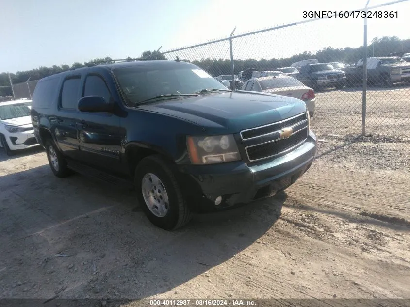 3GNFC16047G248361 2007 Chevrolet Suburban 1500 Lt