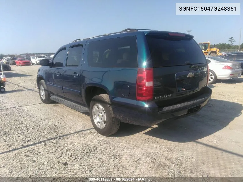 2007 Chevrolet Suburban 1500 Lt VIN: 3GNFC16047G248361 Lot: 40112987