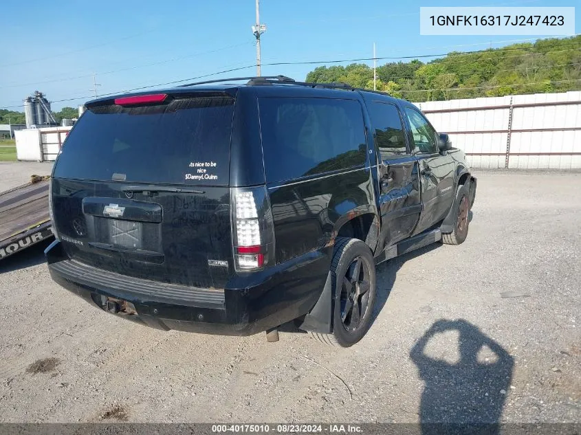 2007 Chevrolet Suburban 1500 Lt VIN: 1GNFK16317J247423 Lot: 40175010