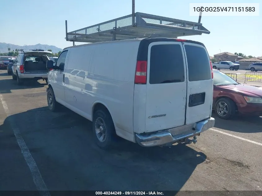 1GCGG25V471151583 2007 Chevrolet Express Work Van