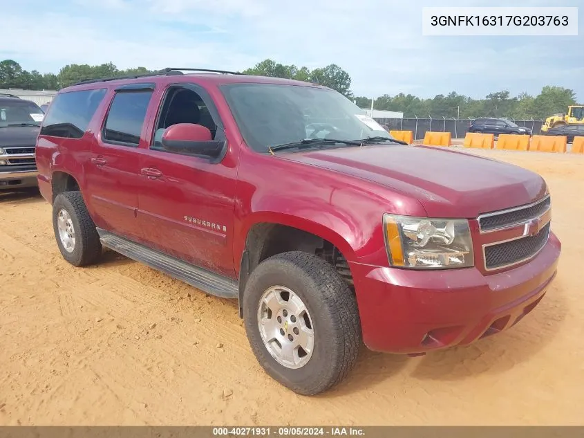 2007 Chevrolet Suburban 1500 Lt VIN: 3GNFK16317G203763 Lot: 40271931