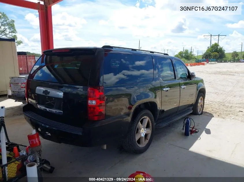 2007 Chevrolet Suburban 1500 Ltz VIN: 3GNFC16J67G247107 Lot: 40421329