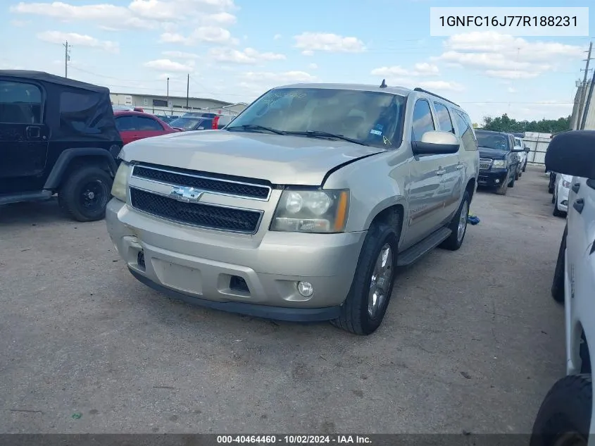 2007 Chevrolet Suburban 1500 Lt VIN: 1GNFC16J77R188231 Lot: 40464460