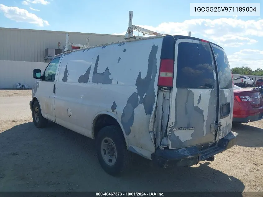 2007 Chevrolet Express Work Van VIN: 1GCGG25V971189004 Lot: 40467373