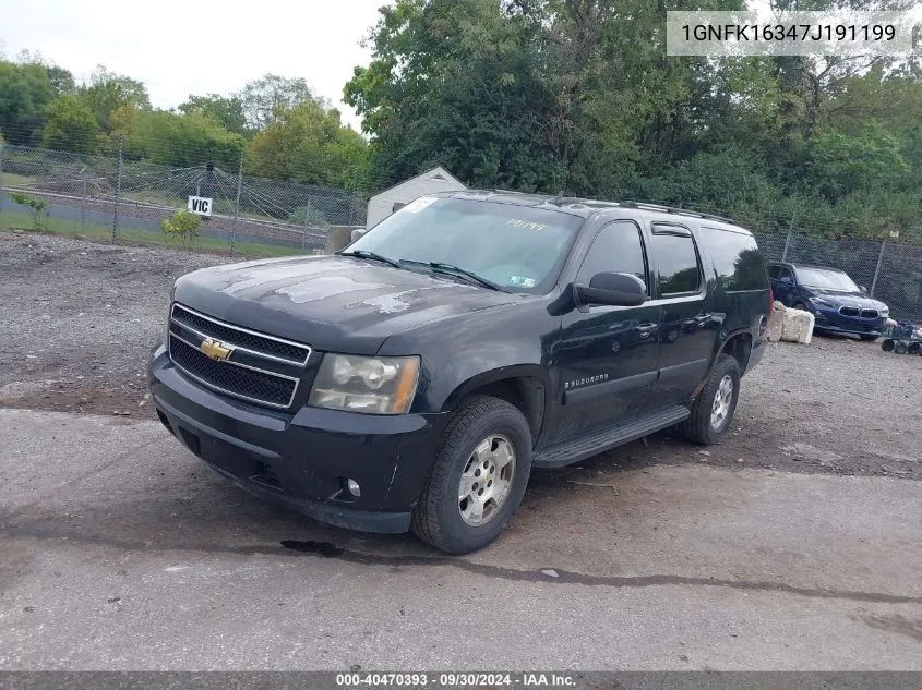 2007 Chevrolet Suburban 1500 Lt VIN: 1GNFK16347J191199 Lot: 40470393