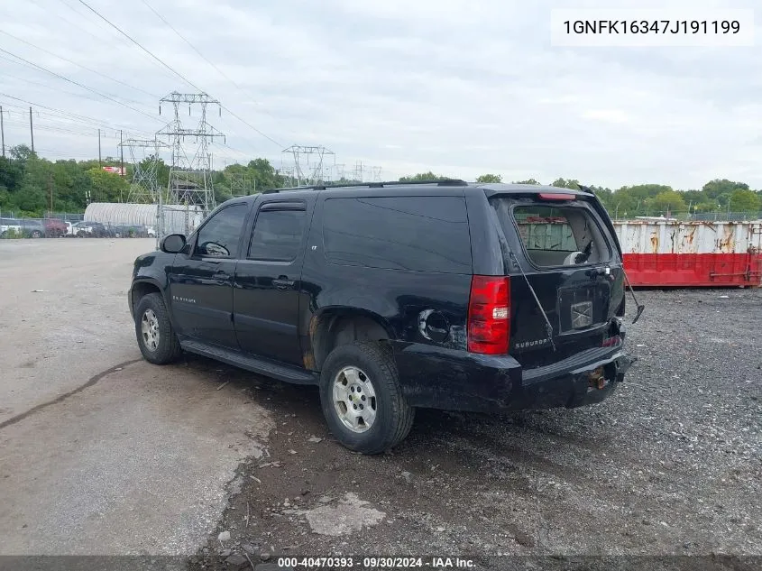 2007 Chevrolet Suburban 1500 Lt VIN: 1GNFK16347J191199 Lot: 40470393