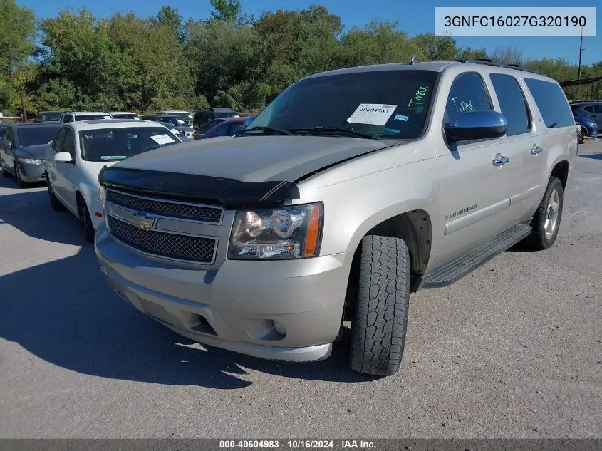 2007 Chevrolet Suburban 1500 Lt VIN: 3GNFC16027G320190 Lot: 40604983