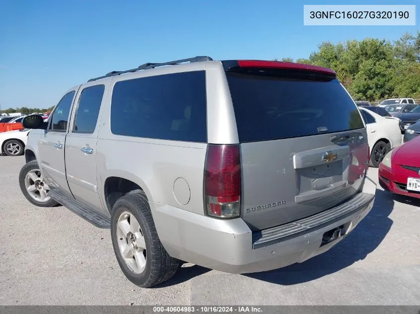 2007 Chevrolet Suburban 1500 Lt VIN: 3GNFC16027G320190 Lot: 40604983