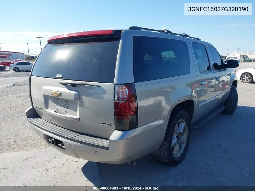 2007 Chevrolet Suburban 1500 Lt VIN: 3GNFC16027G320190 Lot: 40604983