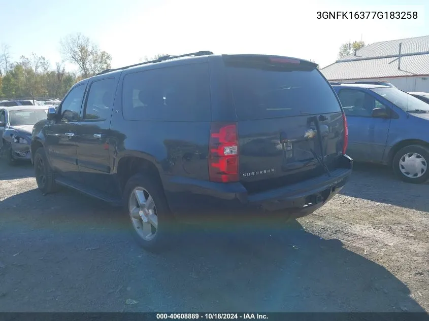 2007 Chevrolet Suburban 1500 Ltz VIN: 3GNFK16377G183258 Lot: 40608889