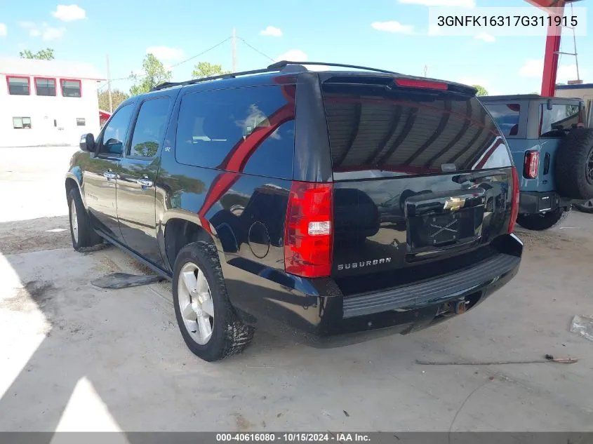 2007 Chevrolet Suburban 1500 Ltz VIN: 3GNFK16317G311915 Lot: 40616080