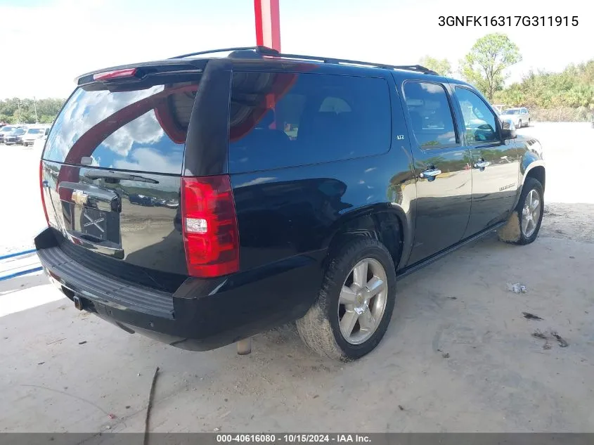 2007 Chevrolet Suburban 1500 Ltz VIN: 3GNFK16317G311915 Lot: 40616080