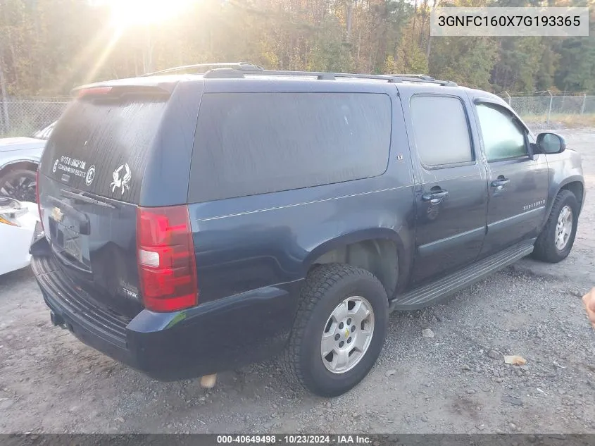 2007 Chevrolet Suburban 1500 Lt VIN: 3GNFC160X7G193365 Lot: 40649498