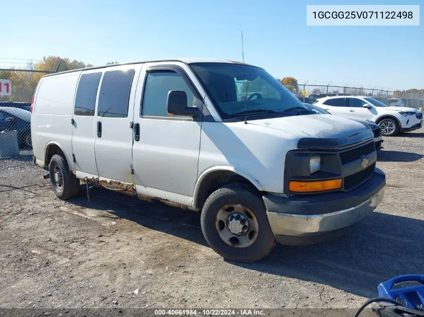 2007 Chevrolet Express Work Van VIN: 1GCGG25V071122498 Lot: 40661984