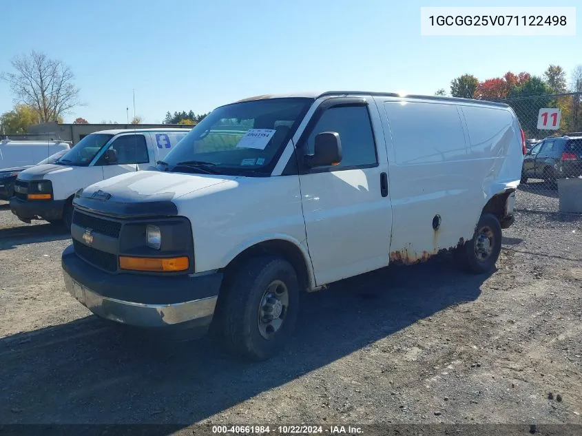 2007 Chevrolet Express Work Van VIN: 1GCGG25V071122498 Lot: 40661984