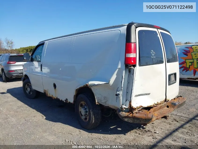 2007 Chevrolet Express Work Van VIN: 1GCGG25V071122498 Lot: 40661984