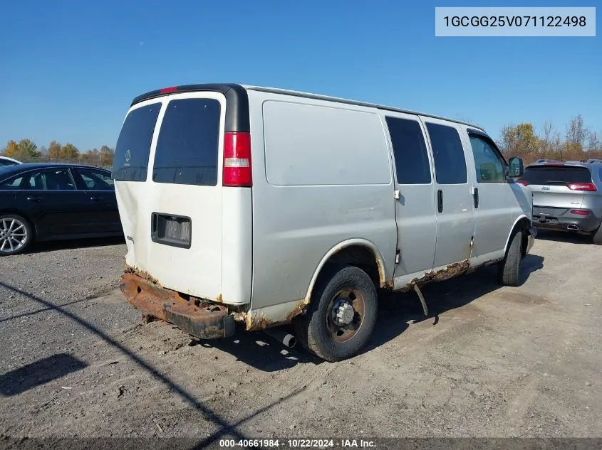 2007 Chevrolet Express Work Van VIN: 1GCGG25V071122498 Lot: 40661984