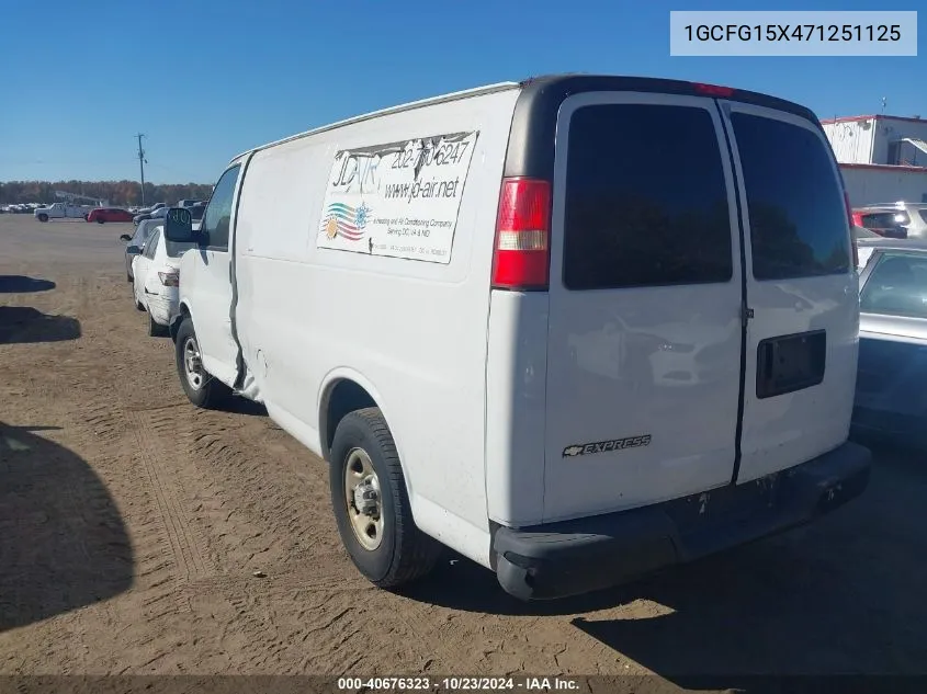 2007 Chevrolet Express Work Van VIN: 1GCFG15X471251125 Lot: 40676323