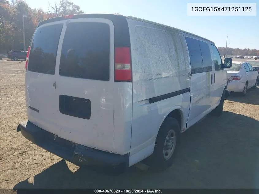 2007 Chevrolet Express Work Van VIN: 1GCFG15X471251125 Lot: 40676323