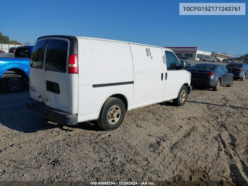 2007 Chevrolet Express Work Van VIN: 1GCFG15Z171243761 Lot: 40688794