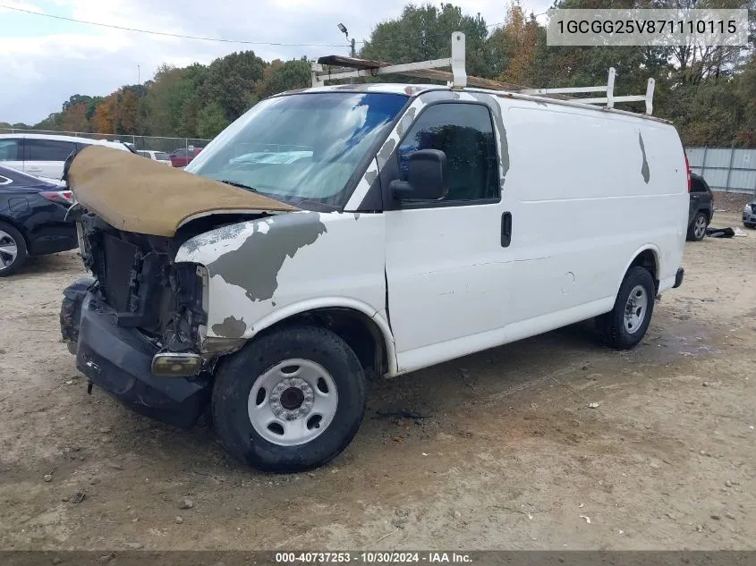 2007 Chevrolet Express Work Van VIN: 1GCGG25V871110115 Lot: 40737253