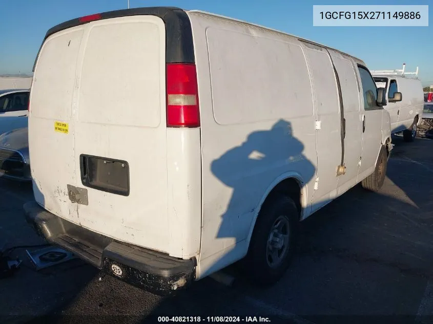 2007 Chevrolet Express Work Van VIN: 1GCFG15X271149886 Lot: 40821318