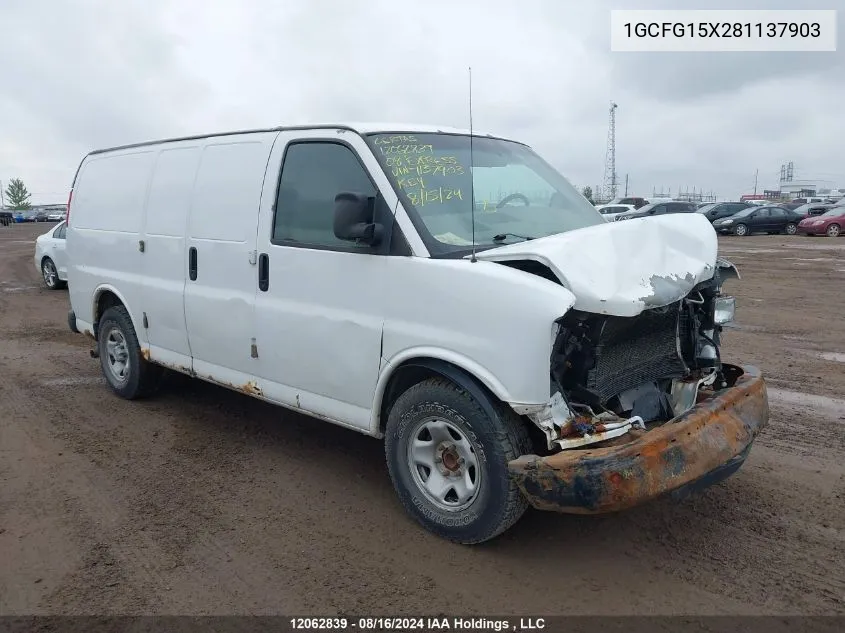 2008 Chevrolet Express G1500 VIN: 1GCFG15X281137903 Lot: 12062839