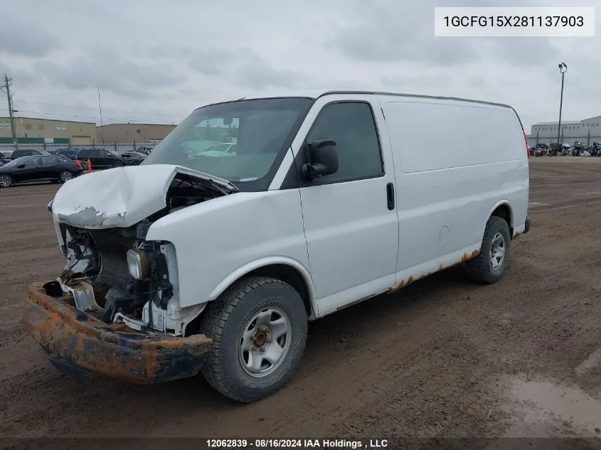 2008 Chevrolet Express G1500 VIN: 1GCFG15X281137903 Lot: 12062839