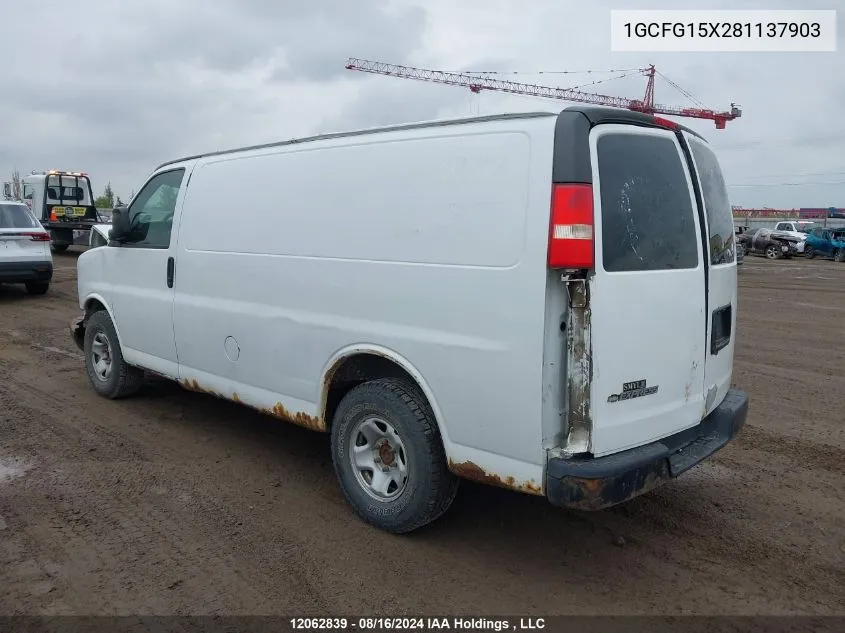 2008 Chevrolet Express G1500 VIN: 1GCFG15X281137903 Lot: 12062839