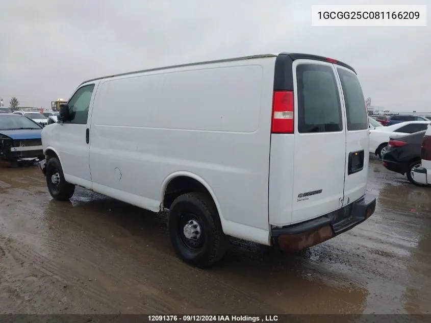 2008 Chevrolet Express Cargo VIN: 1GCGG25C081166209 Lot: 12091376