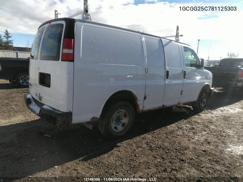 2008 Chevrolet Express Cargo VIN: 1GCGG25C781125303 Lot: 12146386