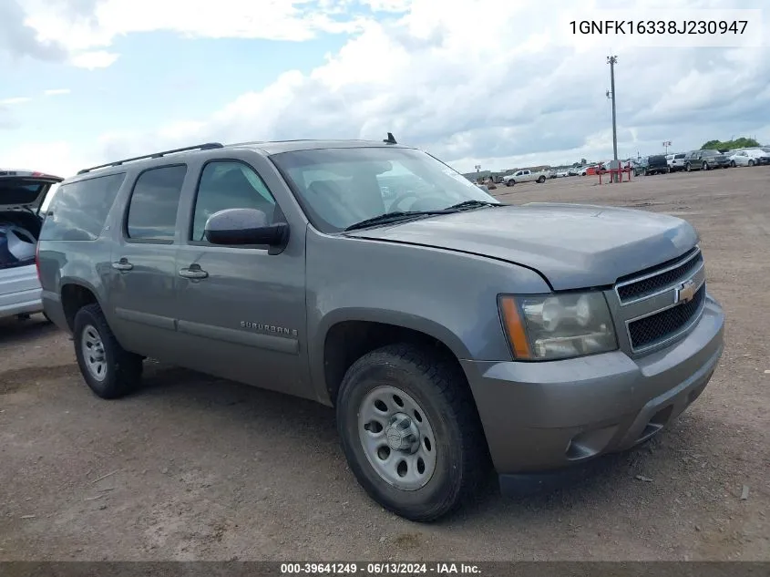 2008 Chevrolet Suburban 1500 Lt VIN: 1GNFK16338J230947 Lot: 39641249